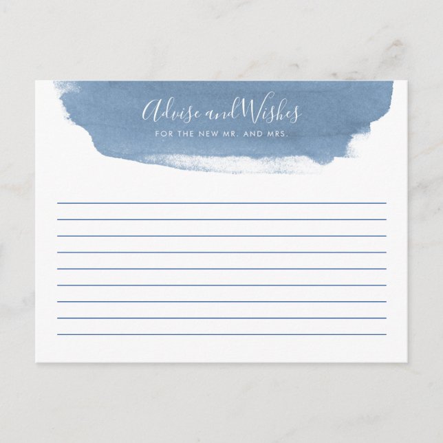 Blue Lake Water | Advice and Wishes |Bridal Shower Postcard (Front)