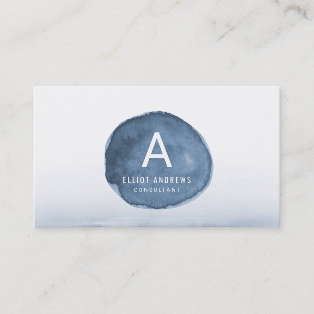 Blue Lake Water Stain | Personalised Business Card (Front)