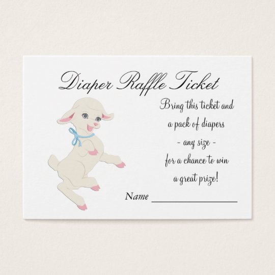 Blue Lamb Diaper Raffle Tickets