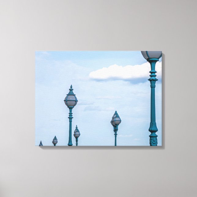Blue lampposts view canvas print (Front)