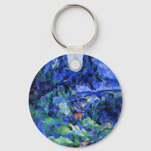 Blue Landscape by Paul Cezanne Key Ring