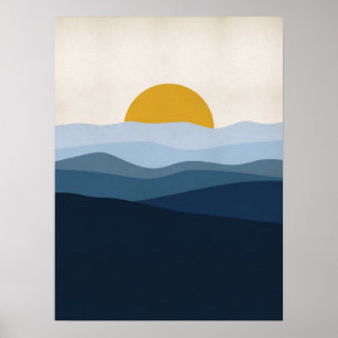 Blue Landscape Poster