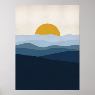 Blue Landscape Poster