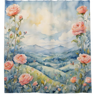 Blue Landscape Shower Curtain