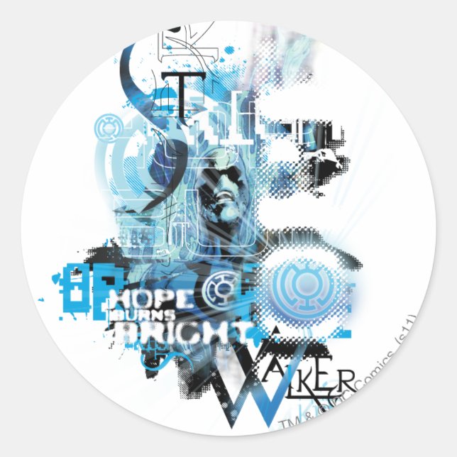 Blue Lantern Graphic 1 Classic Round Sticker (Front)