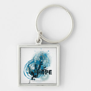 Blue Lantern Graphic 3 Key Ring
