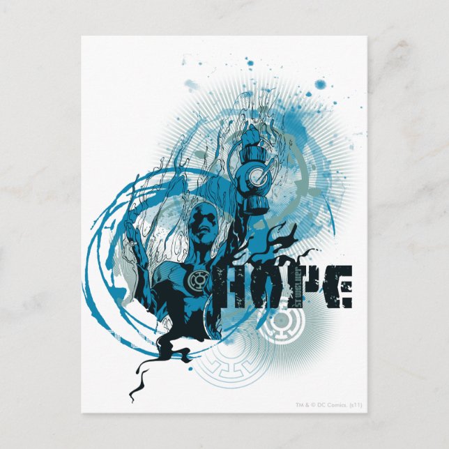 Blue Lantern Graphic 3 Postcard (Front)