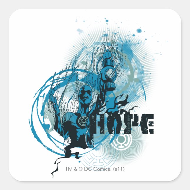 Blue Lantern Graphic 3 Square Sticker (Front)
