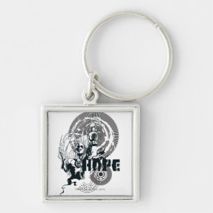 Blue Lantern Graphic 4 Key Ring