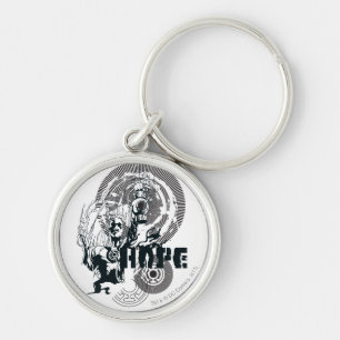 Blue Lantern Graphic 4 Key Ring