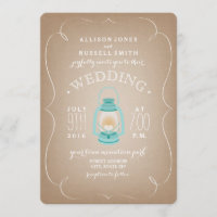 Blue Lantern Wedding Invite - Swirl