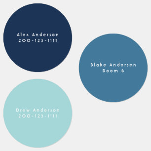 Blue Large Waterproof Adhesive Kid's Labels