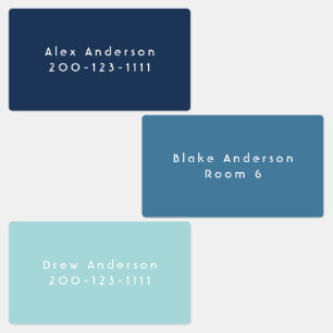 Blue Large Waterproof Adhesive Kid's Labels