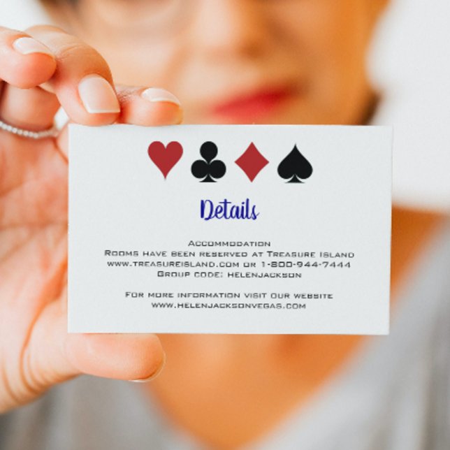 Blue Las Vegas Casino Card Suits Wedding Details (Creator Uploaded)