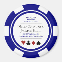 Blue Las Vegas Wedding Save The Date Poker Chip