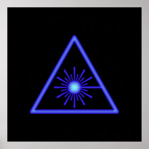Blue Laser Symbol Poster