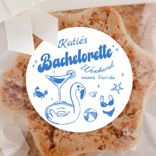 Blue Last toast Beach Bachelorette Weekend Sticker