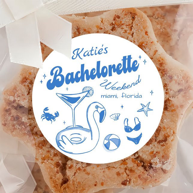 Blue Last toast Beach Bachelorette Weekend Sticker (Creator Uploaded)