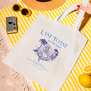 Blue Last Toast Cowgirl Mermaid Bachelorette Party Tote Bag