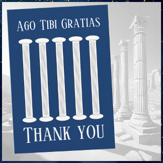 Blue Latin Thank You Card