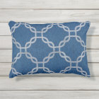 Blue Lattice Outdoor Accent Pillow 16" x 12"