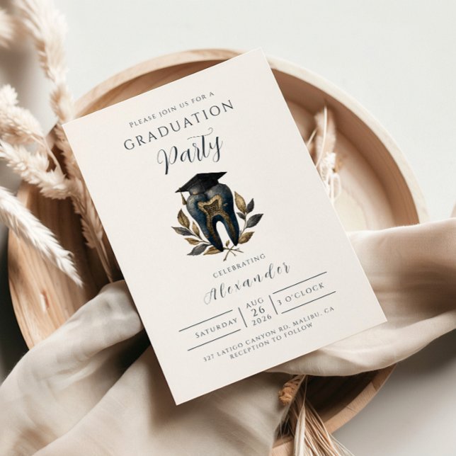 Blue Laurel Dental Graduation Invitation (Creator Uploaded)