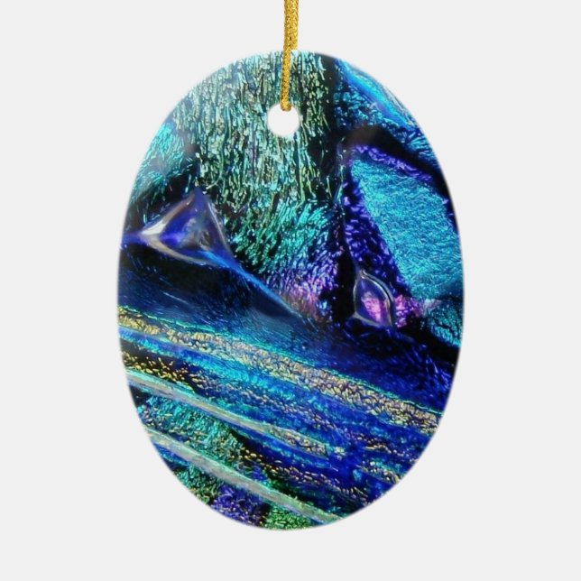 Blue Lava Glass Ceramic Tree Decoration (Front)