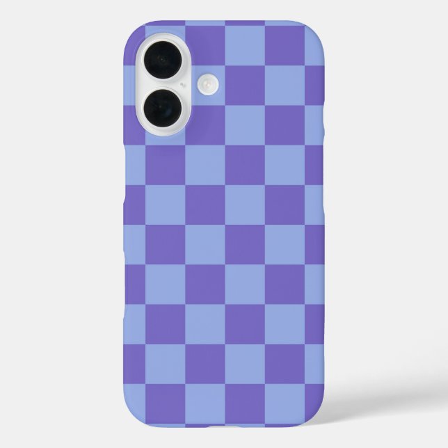 Blue & Lavender Chequerboard Pattern Case-Mate iPhone Case (Back)