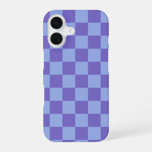 Blue & Lavender Chequerboard Pattern iPhone 16 Case