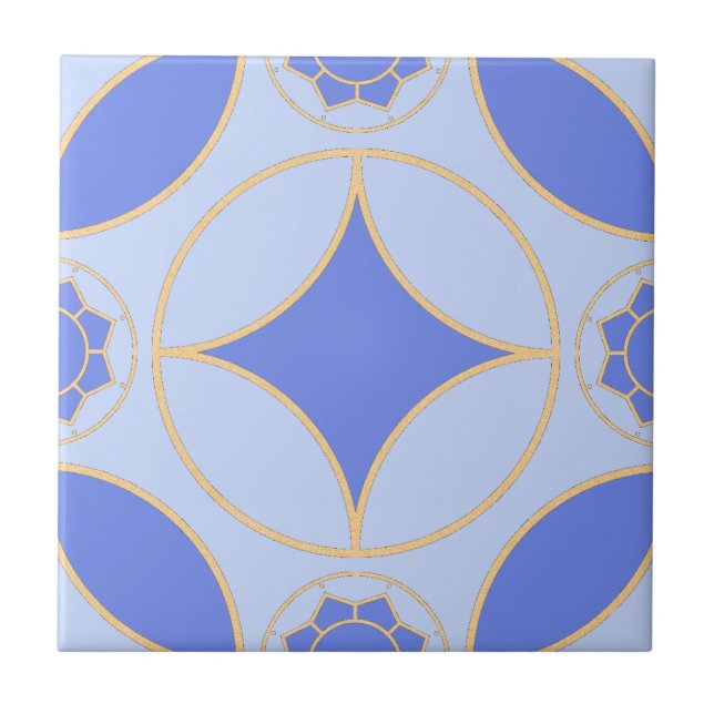 blue lavender  classic Deco pattern Tile (Front)