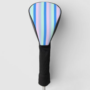 Blue, Lavender, Pink & Pastel Mint Green Stripes Golf Head Cover