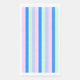 Blue, Lavender, Pink & Pastel Mint Green Stripes Napkin