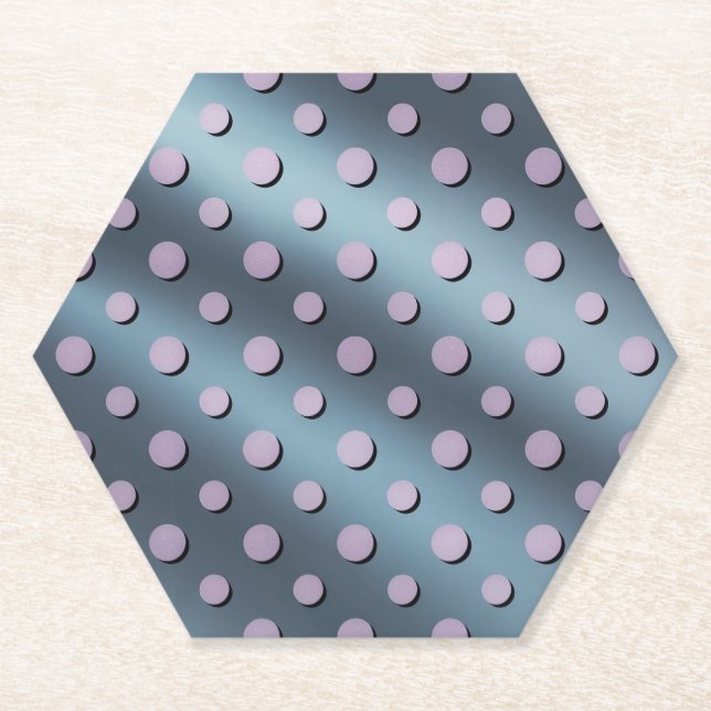 Blue Lavender Polka Dot Coaster Set (Front)