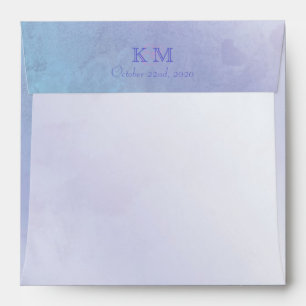 Blue Lavender Purple Ombre Wedding Envelopes
