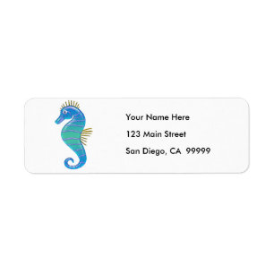 Blue & Lavender Stained Glass Seahorse