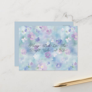 Blue Lavender White Purple Flowers Bright Side Postcard