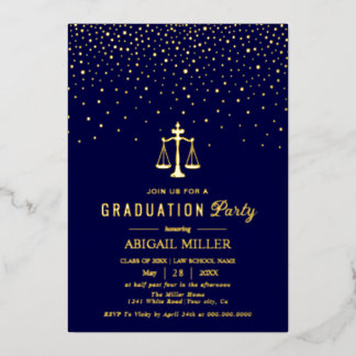 Blue Law school Class Of 2026 graduation confetti