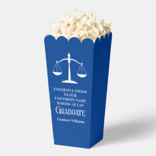 Blue Law School Custom Graduation Party Popcorn Favour Box