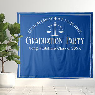 Blue Law School Graduation Party Photo Booth Tapestry