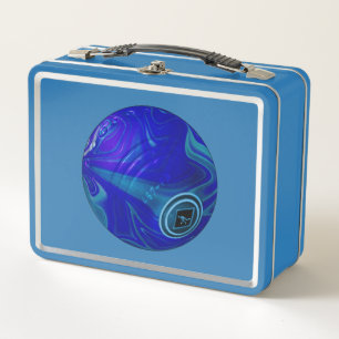 Blue Lawn Bowl, Metal Lunch Box
