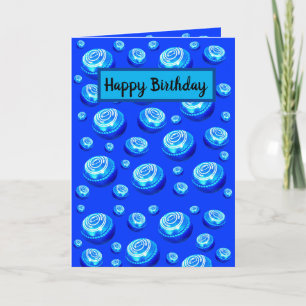 Blue Lawn Bowls Oil Paint Pattern Card