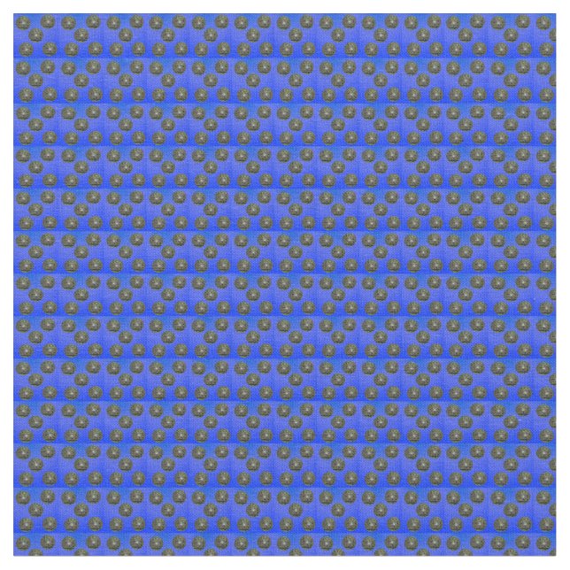 Blue Lawn Bowls Pattern, Fabric (Close Up)