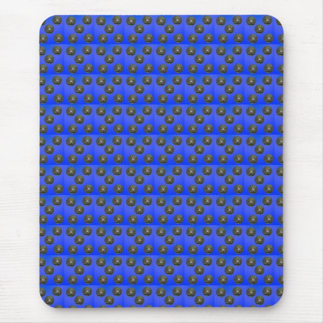 Blue Lawn Bowls Pattern, Mouse Mat (Front)