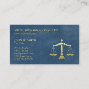 Blue Lawyer Scales of Justice Law Firm Appointment Card
