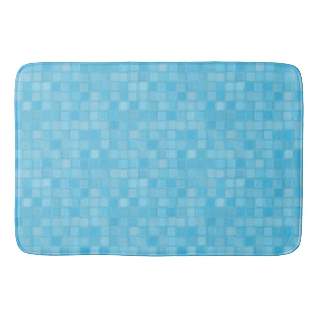 blue layered squares bath mat (Front)
