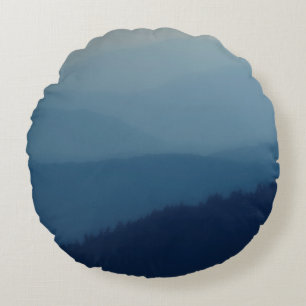 Blue Layers Round Cushion