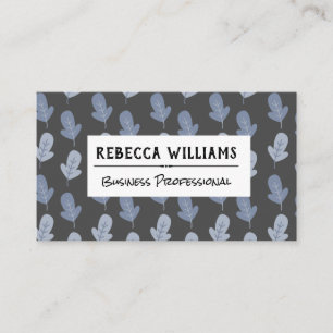 Blue Leaf Pattern Stylised Business Card