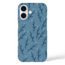 Blue Leaf Watercolor Pattern