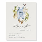 Blue Leafy Foliage Boy Clothes Baby Shower Welcome