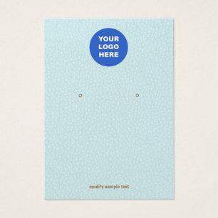 Blue Leather Add Your Logo Earring Display Card